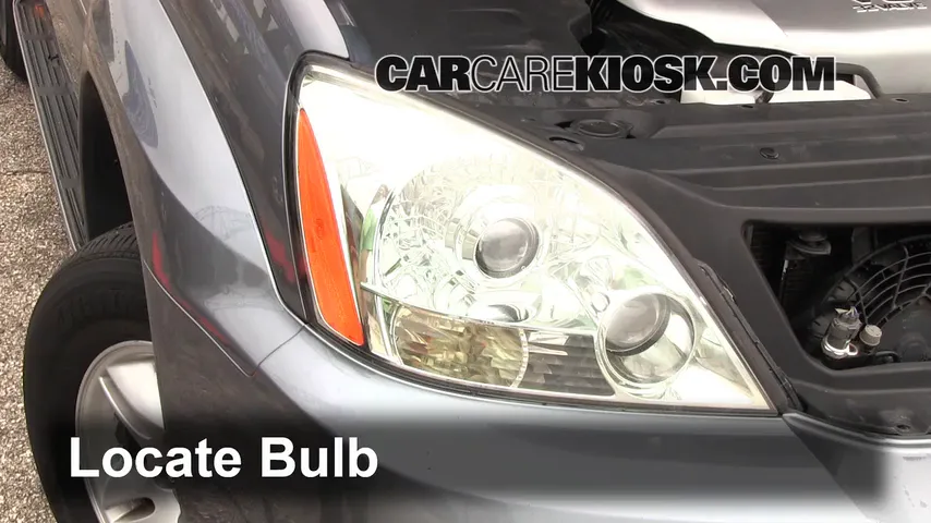 2003 Lexus GX470 4.7L V8 Lights Headlight (replace bulb)